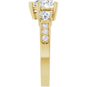 18K Yellow Gold 7x7 mm Heart Ring Mounting – image 7