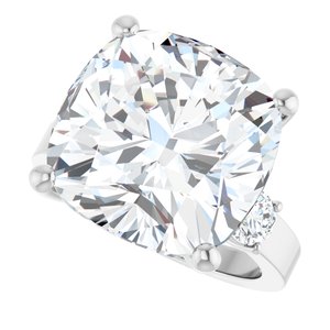14K X1 White Gold 14x14 mm Cushion Ring Mounting – image 8
