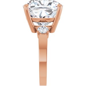 18K Rose Gold 14x14 mm Cushion Ring Mounting – image 7