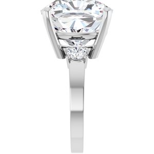 14K X1 White Gold 14x14 mm Cushion Ring Mounting – image 7