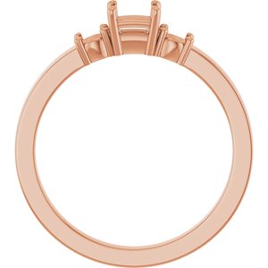 10K Rose Gold 3.5x3.5 mm Square Ring Mounting – image 4