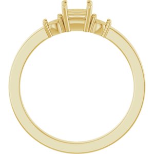 18K Yellow Gold 3.5x3.5 mm Square Ring Mounting – image 4