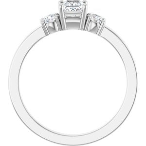 18K White Gold 3.5x3.5 mm Square Ring Mounting – image 3