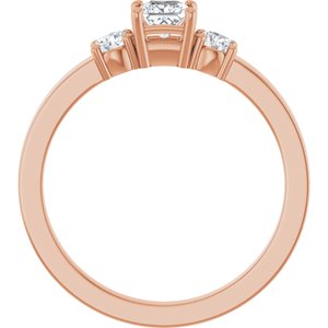 10K Rose Gold 3.5x3.5 mm Square Ring Mounting – image 3