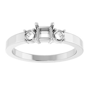 Sterling Silver 3.5x3.5 mm Square Ring Mounting – image 6