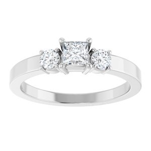 Sterling Silver 3.5x3.5 mm Square Ring Mounting – image 5