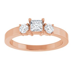14K Rose Gold 3.5x3.5 mm Square Ring Mounting – image 5