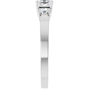 18K White Gold 3.5x3.5 mm Square Ring Mounting – image 7