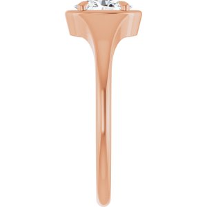 18K Rose Gold 6.5x4.5 mm Oval Ring Mounting – image 7