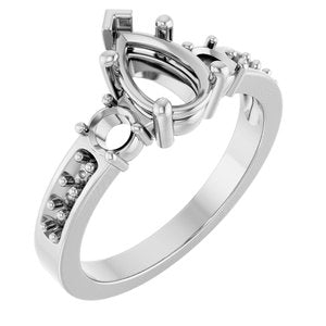 Sterling Silver 8.5x5.5 mm Pear Ring Mounting – image 2