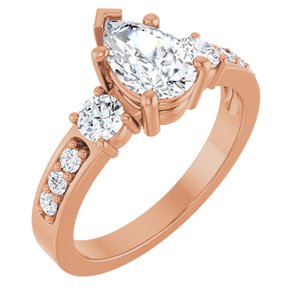 14K Rose Gold 8.5x5.5 mm Pear Ring Mounting