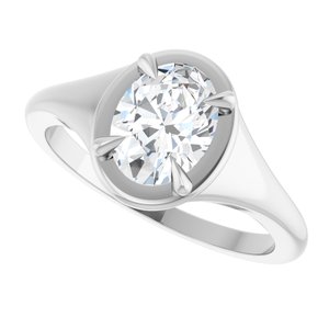 18K White Gold 8x6 mm Oval Ring Mounting – image 8