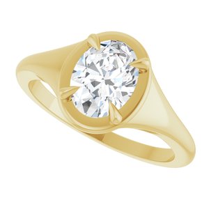 14K Yellow Gold 8x6 mm Oval Ring Mounting – image 8