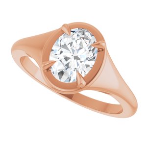 18K Rose Gold 8x6 mm Oval Ring Mounting – image 8