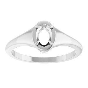 18K White Gold 6x4 mm Oval Ring Mounting – image 6