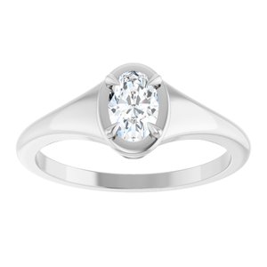 18K White Gold 6x4 mm Oval Ring Mounting – image 5