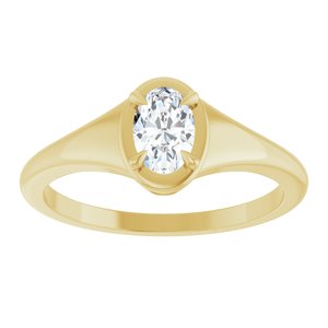 18K Yellow Gold 6x4 mm Oval Ring Mounting – image 5