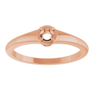 10K Rose Gold 3.2 mm Round Ring Mounting – image 6
