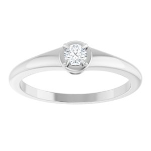 14K X1 White Gold 3.2 mm Round Ring Mounting – image 5