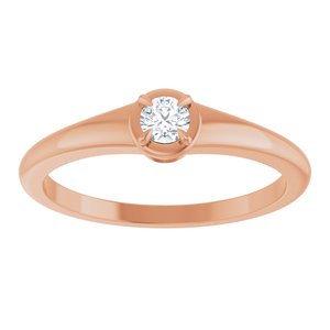 10K Rose Gold 3.2 mm Round Ring Mounting – image 5