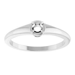 10K White Gold 3.2 mm Round Ring Mounting – image 6
