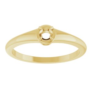 18K Yellow Gold 3.2 mm Round Ring Mounting – image 6