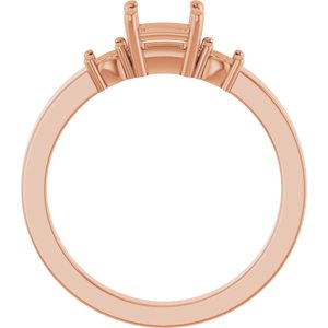 14K Rose Gold 4.5x4.5 mm Square Ring Mounting – image 4