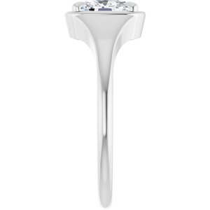 Platinum 7x5 mm Elongated Cushion Ring Mounting – image 7