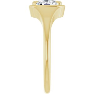 18K Yellow Gold 7x5 mm Elongated Cushion Ring Mounting – image 7