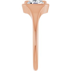 14K Rose Gold 7x5 mm Elongated Cushion Ring Mounting – image 7