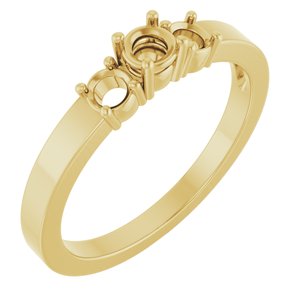 14K Yellow Gold 3.5 mm Round Ring Mounting – image 2