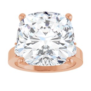 18K Rose Gold 14x14 mm Cushion Ring Mounting – image 5