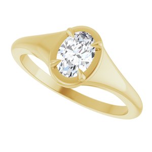 14K Yellow Gold 6.5x4.5 mm Oval Ring Mounting – image 8