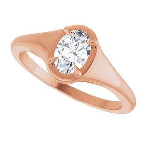 14K Rose Gold 6.5x4.5 mm Oval Ring Mounting – image 8