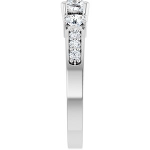 10K White Gold 4x4 mm Cushion Ring Mounting – image 7