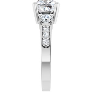 14K X1 White Gold 7x7 mm Cushion Ring Mounting – image 7