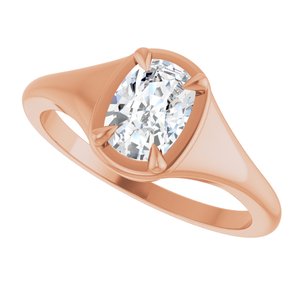 14K Rose Gold 7x5 mm Elongated Cushion Ring Mounting – image 8