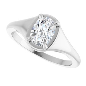 Platinum 7x5 mm Elongated Cushion Ring Mounting – image 8
