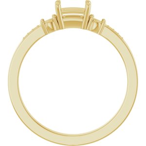 14K Yellow Gold 5x3 mm Emerald Ring Mounting – image 4