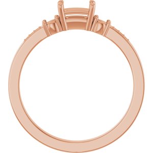 10K Rose Gold 5x3 mm Emerald Ring Mounting – image 4