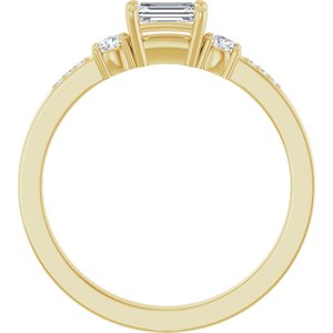 10K Yellow Gold 5x3 mm Emerald Ring Mounting – image 3