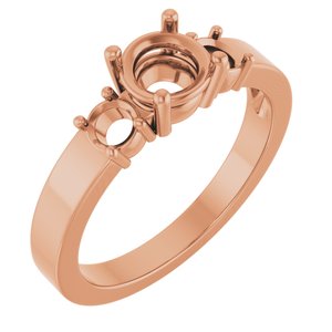 10K Rose Gold 5.8 mm Round Ring Mounting – image 2