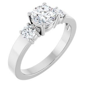 14K White Gold 5.8 mm Round Ring Mounting