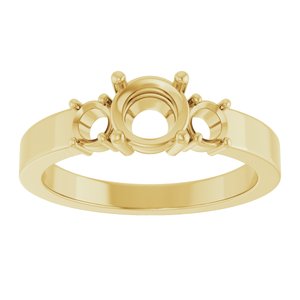 14K Yellow Gold 5.8 mm Round Ring Mounting – image 6