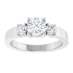 14K White Gold 5.8 mm Round Ring Mounting – image 5