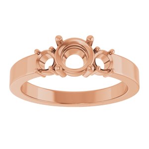 18K Rose Gold 5.8 mm Round Ring Mounting – image 6