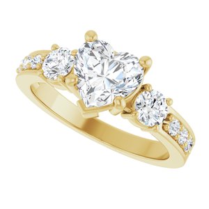 10K Yellow Gold 7x7 mm Heart Ring Mounting – image 8