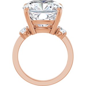 14K Rose Gold 14x14 mm Cushion Ring Mounting – image 3