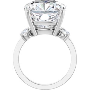 10K White Gold 14x14 mm Cushion Ring Mounting – image 3