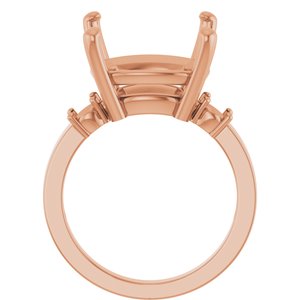 14K Rose Gold 14x14 mm Cushion Ring Mounting – image 4